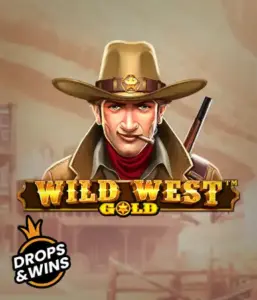  See the bold sheriff of "Wild West Gold," a thrilling slot game by Pragmatic Play. The image shows a stern-faced sheriff with a golden star badge, framed by a sun-baked Old West town backdrop. The game's title is boldly featured in a rustic font, complementing the Wild West adventure theme. 